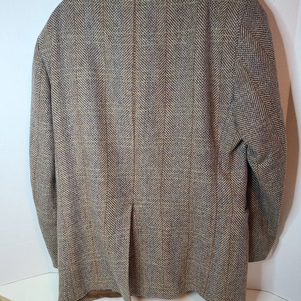 Egon Von Furstenberg Tweed Blazer Leather Buttons 40 Made In Italy - Picture 6 of 13